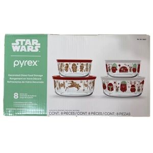 Pyrex Star Wars Christmas 8 Piece Storage Set Bowl Vader Chewbacca Holiday NEW